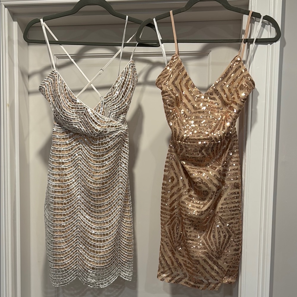 Lulus NWT party/ Vegas/ club Sequin Dresses set of 2